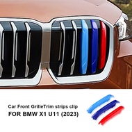 3pcs ABS Car Front Grille Insert Trims Strips Grills Cover For BMW X1 U11 2023 Exterior Motorsport Decorations M-Colored Accessories