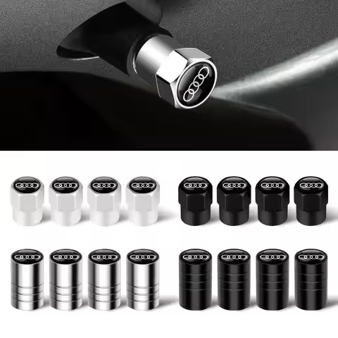 4PCS Car Wheel Tire Valve Caps For Audi A4 B7 A6 C7 B9 B6 A5 B8 C6 4F A5 A3 A1 Sline 8P A7 A8 S3 S4 