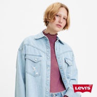 Levis 女款 XL版牛仔襯衫外套 / 精工微磨損破壞細節 / 質感珍珠釦 熱賣單品