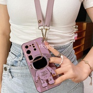 Casing Samsung S20 Ultra S20 Plus S20 S20 FE Case Electroplating Astronauts Holder Soft Case With Lanyard