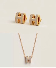 平放Hermes Mini Pop H Necklace&amp;Earrings| 愛馬仕頸鏈耳環