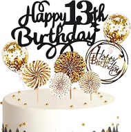 Ouceanwin Cake Decoration Birthday for 13 Girls, Glitter Cake Decoration for 13th Birthday Boy Cake 
