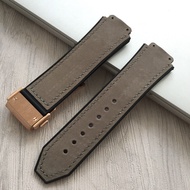 สายนาฬิกาสำหรับผู้ชาย25มม. * 19มม. สายนาฬิกายางซิลิโคนแท้ Mate สำหรับ HUBLOT Big Bang Series สายนาฬิ