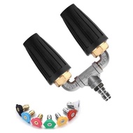 F Dual 3 Turbo Nozzle For Pressure Washer,360 Rotating Washer Nozzle, Twin With 7 ,360 ,