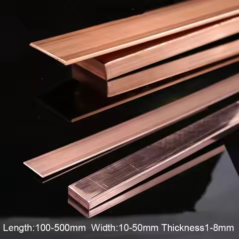 1pcs Copper Strip Pure Copper Red Copper Pad Copper Foil Copper Plate Bar DIY CNC Material Length 10