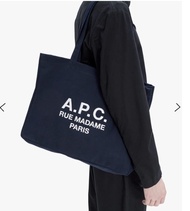 A.P.C. Madame Diane Shopping Tote Bag  法系厚帆布刺繡logo大袋托特包