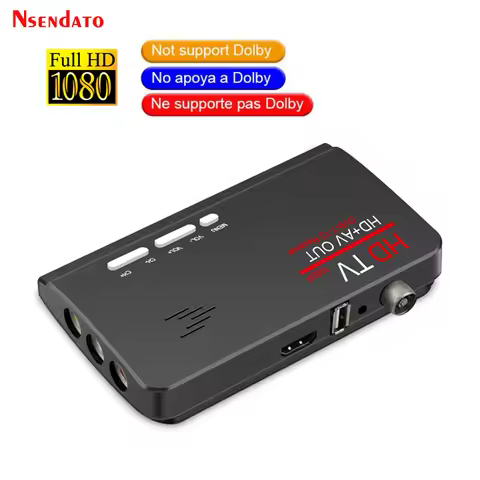 Digital Terrestrial HD DVB T T2 Protocol TV Box HD AV CVBS external TV Tuner Receiver With Remote Co