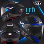 หมวกกันน็อค KYT PRO R2R ลาย LED MATT BLACK/BLUE