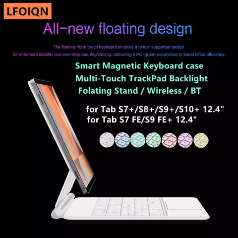 LFOIQN Magic Keyboard Folio for Samsung Galaxy Tab S10 Plus S9 FE+ S7 FE S8 S9 Plus S10+ 12.4"Magnet