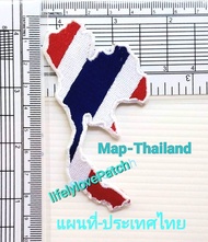 ธงแผนที่ไทย Thailand Map อาร์มธงชาติ ธงชาติไทย Iron Patch อาร์มธง ตัวรีดติดเสื้อ ตัวรีดติดกระเป๋า ตั