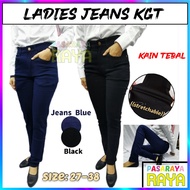 Ladies Office Jeans KGT Black & Jeans Blue Skinny Fit Design Stretchable Material Seluar Jeans Perem