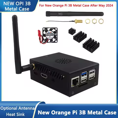 New Orange Pi 3B Metal Case Black Aluminum Shell With Cooling Fan Optional Antenna For New Versoin O