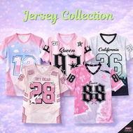 PPF 918993 Korean Pastel Jersey Oversize Sports Jersey T-Shirt | V-Neck | Baju Jersey Nombor Oversiz