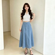 （MELISSA-MLS40414）SMLXL2XL Womens clothing denim long skirt high-waisted summer new style denim fabr