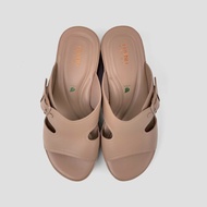 TREND รองเท้าหนัง PU/รองเท้าส้นเตารีด ส้น 6 CM. รุ่น TRENTO สี OVALTINE | รองเท้าลำลอง ผู้หญิง