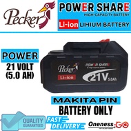 "PECKER - 21 VOLT 5.0AH BATTERY ETP RED BATTERY ONLY MAKITA PIN"