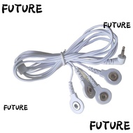 HL-FUTU Cable Lead Wires, White 1.2M/3.94ft Electrode Wires, High Quality 2.5mm Plug to 3.5mm Snap 4