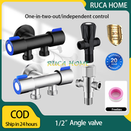 RUCA 304 Stainless Steel 1 lnto 2 Out Two-way Anale Valve Bathroom Faucet Black Oxide Two-way Angle Valve