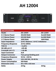 POWER WISDOM AH 12004 / AH12004 / AH-12004 12000 WATT X 4 ORIGINAL
