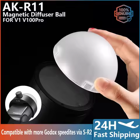 AK‑R11 Magnetic Dome Flash Diffuser Portable Round‑Head Speedlite Sphere for V1 AD200 AD200Pro H200R