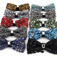 Luxury Diamond Bow Tie For Men Bowtie Butterfly Knot Rhinestone Collar Tie Crystal Stone Diamond Wedding Bow tie Neckwear