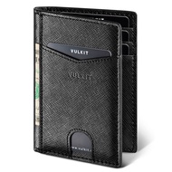 VULKIT กระเป๋าเงินแบบบางกระเป๋าด้านหน้าแบบพับสองพับกระเป๋าใส่บัตรเครดิตแบบเรียบง่าย Wallet-VW100