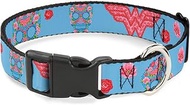 Buckle-Down BAC-WWW019-NM Blue/Multicolor Wonder Woman Breakaway Cat Collar, 1/2" Wide-Fits 8-12" Ne