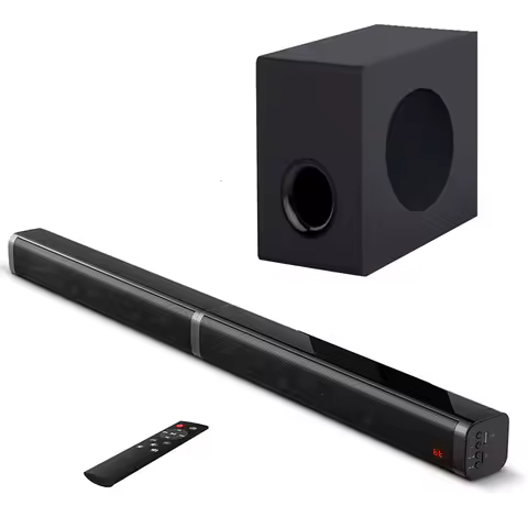 80W TV SoundBar 2.1 Bluetooth Speaker 5.0 Home Theater System 3D Surround Sound Bar Remote Control W