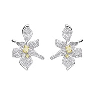 [Ready Stock] HEFANG HEFANG White Iris Earrings Bright Temperament Elegant Earrings Birthday Gift