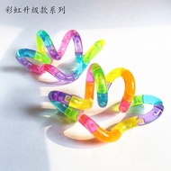 Children's ADHD Focus Training Finger Anxiety Relaxation Twisty Rainbow Crystal Winding Toy