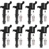 Set of 8 Ignition Coil Pack and Spark Plugs Fits for 2004 2005 2006 2007 2008 Ford F150 F-150 F250 F