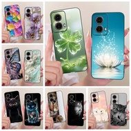 For Motorola Moto G55 Case Moto G85 5G New Clover Lotus Painted Cover Soft Silicone Case For Moto G3