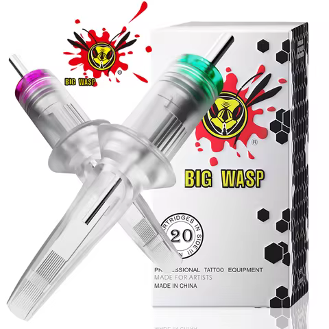 BIGWASP 20Pcs Tattoo Cartridge Needle Disposable Safety Sterile Needle RM/RL/RS/M1 Sterilized Cartri