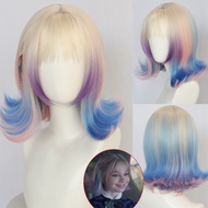 Shopee Hot Wednesday Enid Sinclair Cosplay Wig - Colorful Flipped Short Hair, Highly Restored