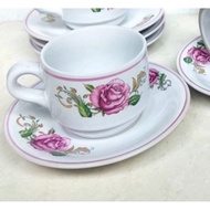 Ceramic CUP Set ROSE Porcelain CUP Set of 6 Pairs