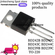 5PCS BD242B BD242C BD243C BD244C BD239B BD239C TO-220 Field Effect Transistor