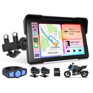 Eonon 7" Motorcycle Carplay with Wireless Apple CarPlay Android Auto IP68 Waterproof Dual Camera P6