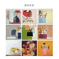 Ins Simple Modern Painting Decoratiove 9 Sheets Photo Props Bedroom Diy Wall Sticker Square Postcard