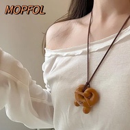 ONLYES Bread Pendant Necklace, Alkaline Water Handmade Bread Fashion Versatile Pendant, Bread Food G