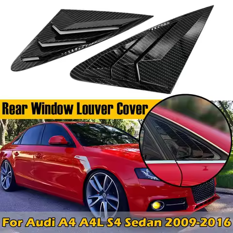 For Audi A4 A4L S4 B8 Sedan 2009-2016 Car Rear Louver Window Side Shutter Cover Trim Sticker Vent Sc