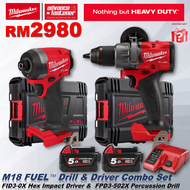MILWAUKEE M18 FUEL Drill &amp; Driver Combo Set RM2980 ( FPD3-502X M18 Percussion Drill &amp; FID3-0X M18 1/4" Hex Impact Driver )