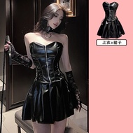Gợi Cảm Dark Cat Halloween Cosplay Kích Thước Lớn PU Da Thỏ Bé Gái Bộ Nguyên Chất Desire Bunny Queen