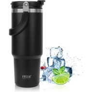 Tumbler TYESO 30oz dengan dan Penutup Jerami, Botol Air Vakum Berdinding Dua Keluli Tahan Karat Bert