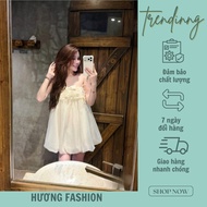 Huong Fashion floral lace silk dress