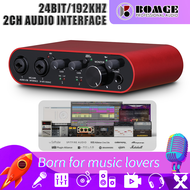 BOMGE 22S USB Audio Interface SOLO Red with XLR/48V Phantom Power24Bit/192kHz High-Fidelity for Stu