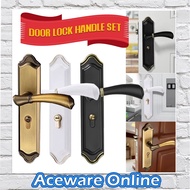 Style Bedroom Door Lock Handle Set Silent Entrance Door Gate Lockset Tombol Pintu Rumah Bilik