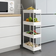 Rak Plastik Serbaguna 4 Susun Square 4 Roda | Trolly Rack Perlengkapan Bayi | Kamar Mandi | Tempat S