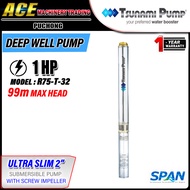 TSUNAMI PUMP Deep Well Water Pump - R50-G-07 / R75-T-30 - Bore Pump / Deep Pump - ULTRA SLIM WITH S