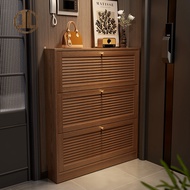 Shoe Cabinet Solid Wood Ultra-Thin Shoe Cabinet 18Cm Narrow Household Door Tipper Entrance Shoe Cabi