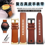 Vintage Genuine Leather Watch Strap Suitable for Diesel Diesel DZ4283 4305 4318 Men Women Bracelet A